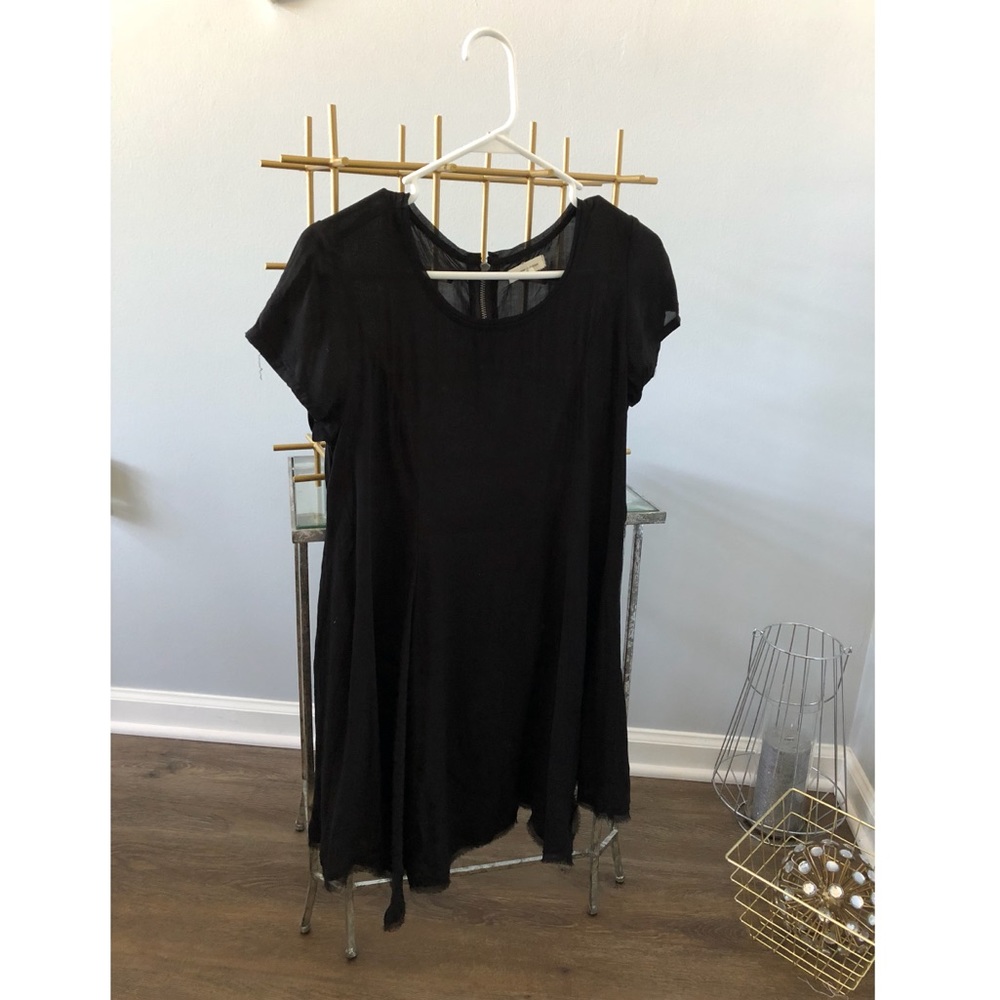 Lightweight black T-shirt dress.